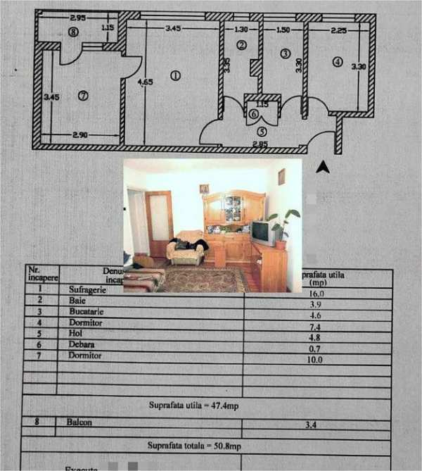 Vand /schimb apartament 3 camere Trivale , Pitesti, etaj 3, centrala