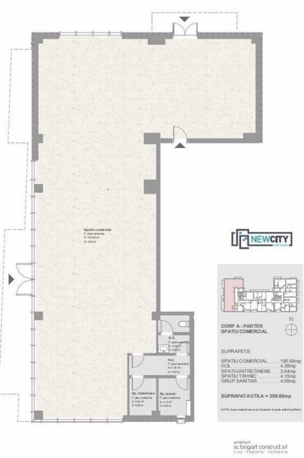 INCHIRIEZ Spatiu Comercial 210 MP | STR TINERETULUI, Floresti