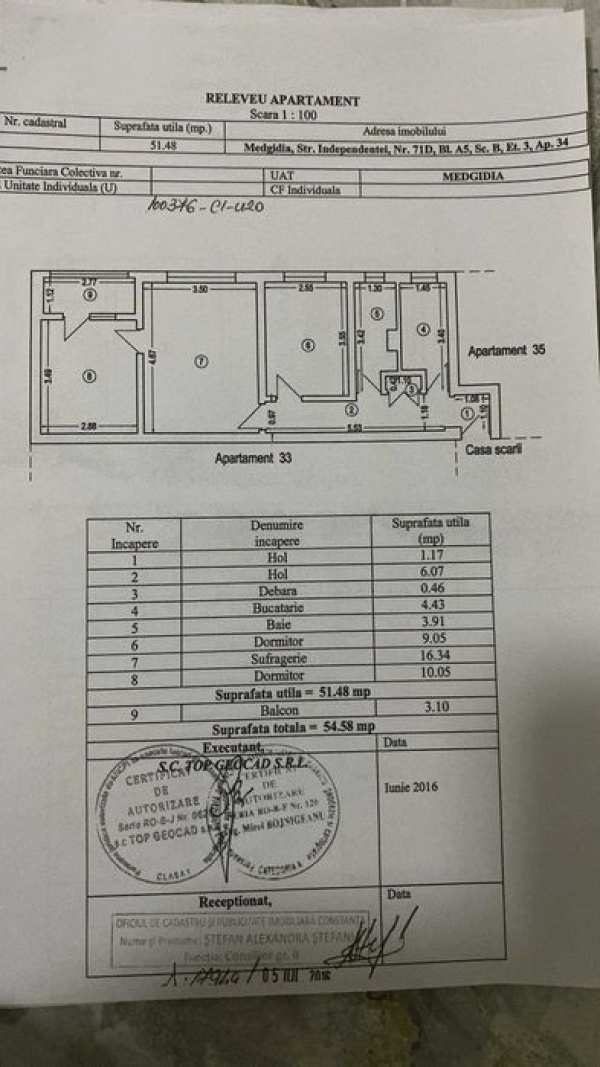 Apartament de vânzare cu 3 camere