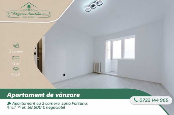 Apartament cu 2 camere, zona Fortuna, Arad