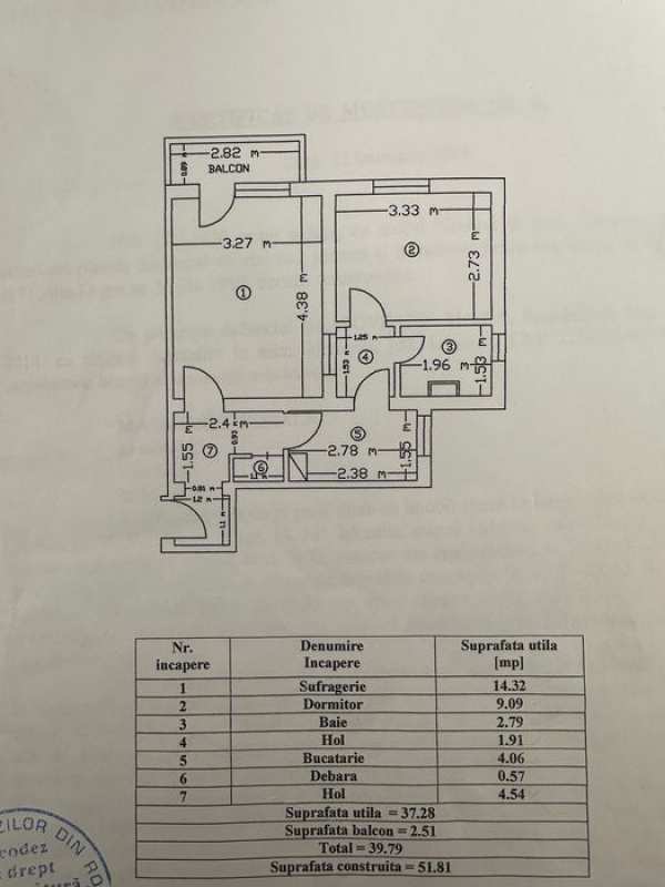 De vanzare, apartament 2 camere, decomandat, Urziceni
