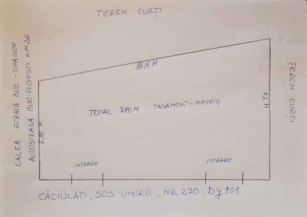 Închiriez Teren Intravilan Stradal Căciulati Ilfov