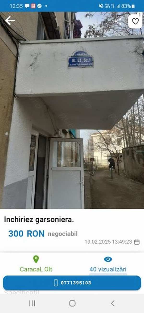 Inchiriez garsoniera