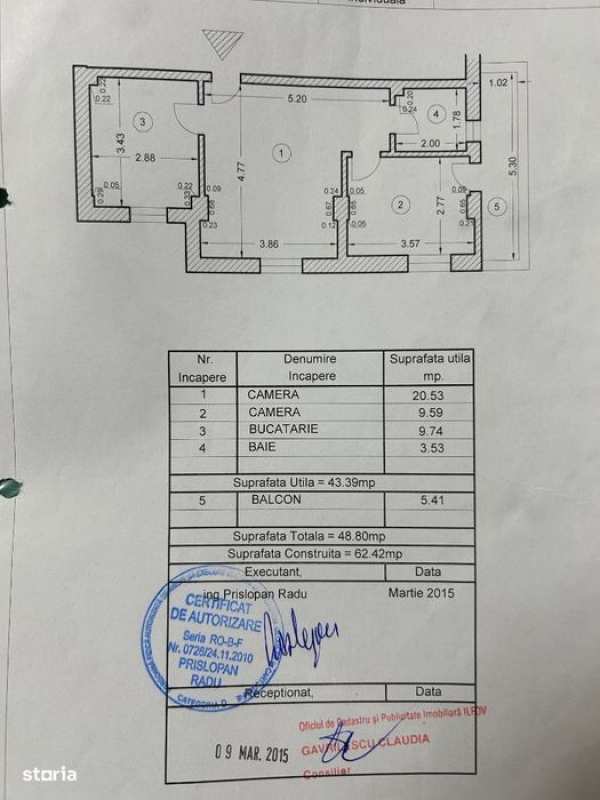 Anunț de vânzare apartament – 2 camere, aproape de metrou