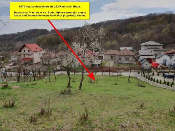 Teren deosebit, cadru superb, 6.670 mp, intravilan, str. Buda