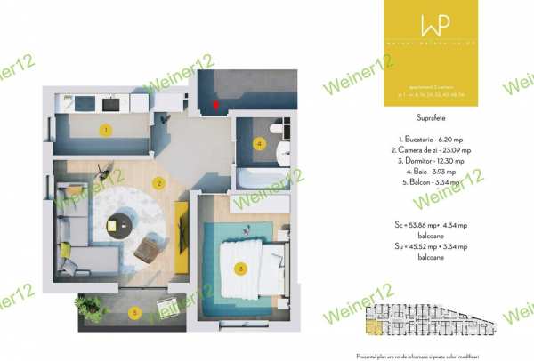 Direct proprietar | 2 camere, 48 mp utili | Parter înalt | Parcare