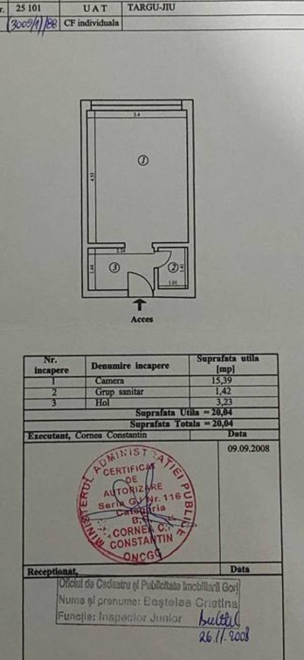 URGENT - Vanzare apartament / garsoniera 1 camera - Artego