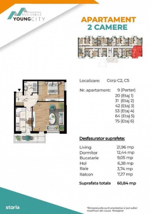 De Vânzare – Apartament 2 Camere | 61 mp , Metrou Berceni