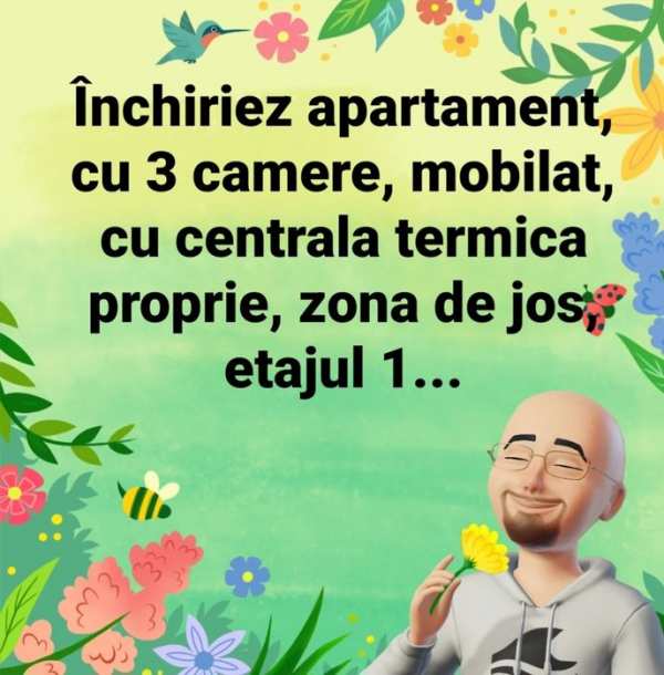 Închiriez apartament 3 camere