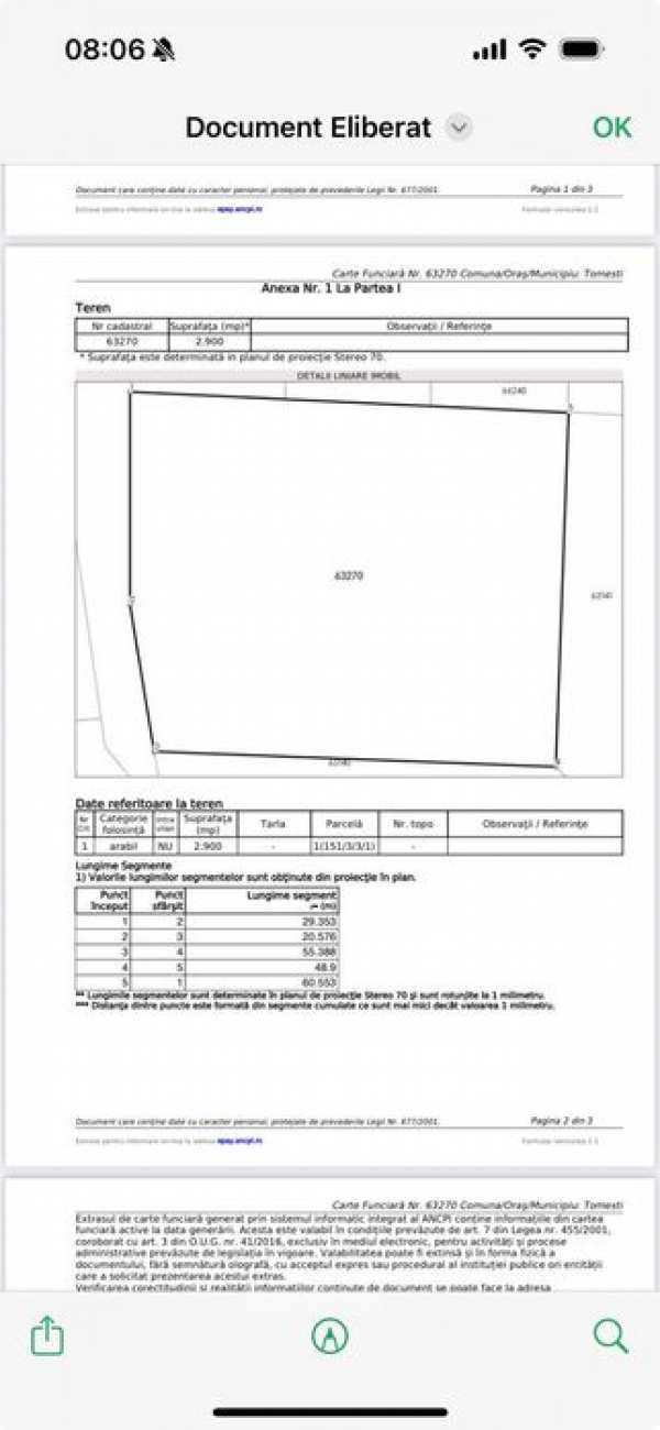 Teren intravilan toate utilitățile Vladiceni 2900 m2