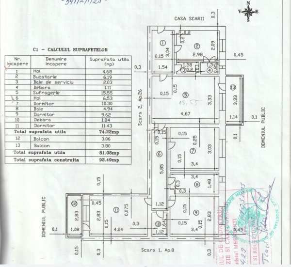 Vand apartament 4 camere - Crihala - Bloc D2 - Lângă Intim Crișan