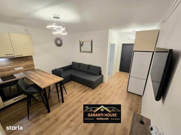 Bloc nou, garsoniera mobilata si utilata, etaj intermediar, 300€/Luna