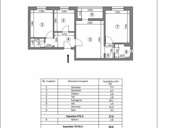 VAND Apartament 3 camere , Sulina