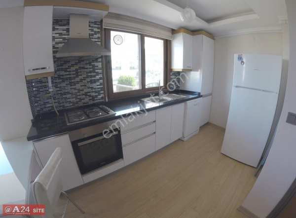 Narlıderede kiralık eşyalı daire lüx deniz manzaralı geniş blkon