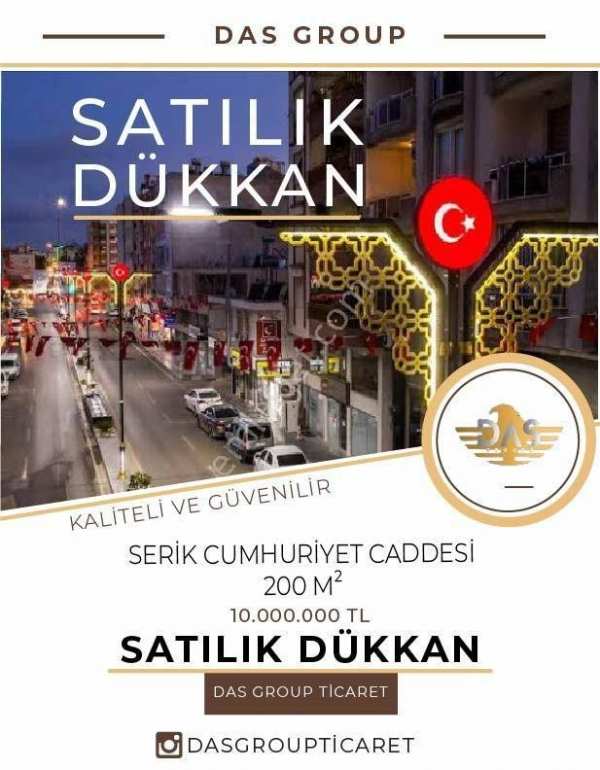 Antalya seri̇k kökez mahallesi̇ cadde üzeri̇ satilik dükkan
