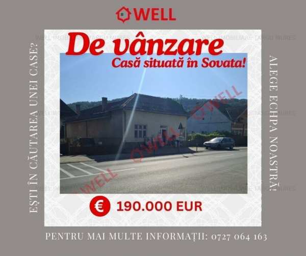 Casă de vânzare cu etaj în Sovata, în centrul orașului