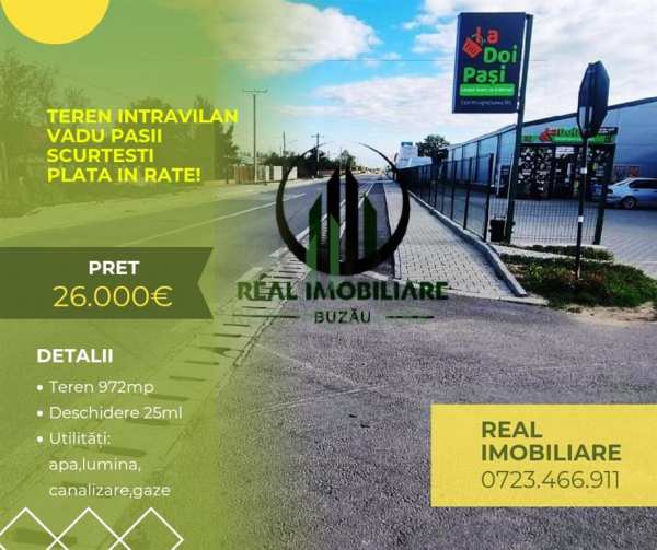 Teren intravilan, la sosea, plata in rate !
