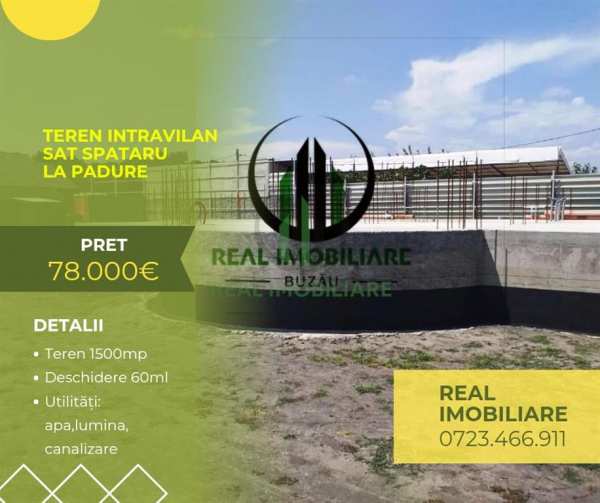 Teren + fundatie+ proiect- spataru -langa padure !