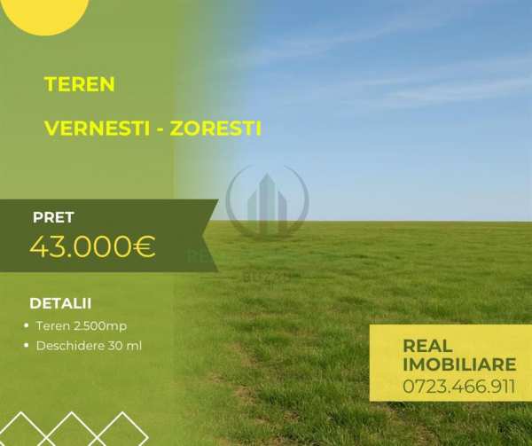 Teren de vanzare vernesti - zoresti!