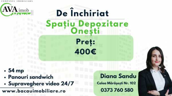 Spatiu depozitare54 mp, onesti-zona stadion